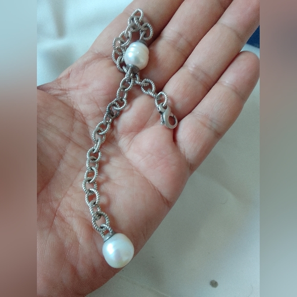 Vintage 925 Silver bracelet with real big pearl - Picture 4 of 7